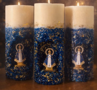 Santinha + Vela Com imagens