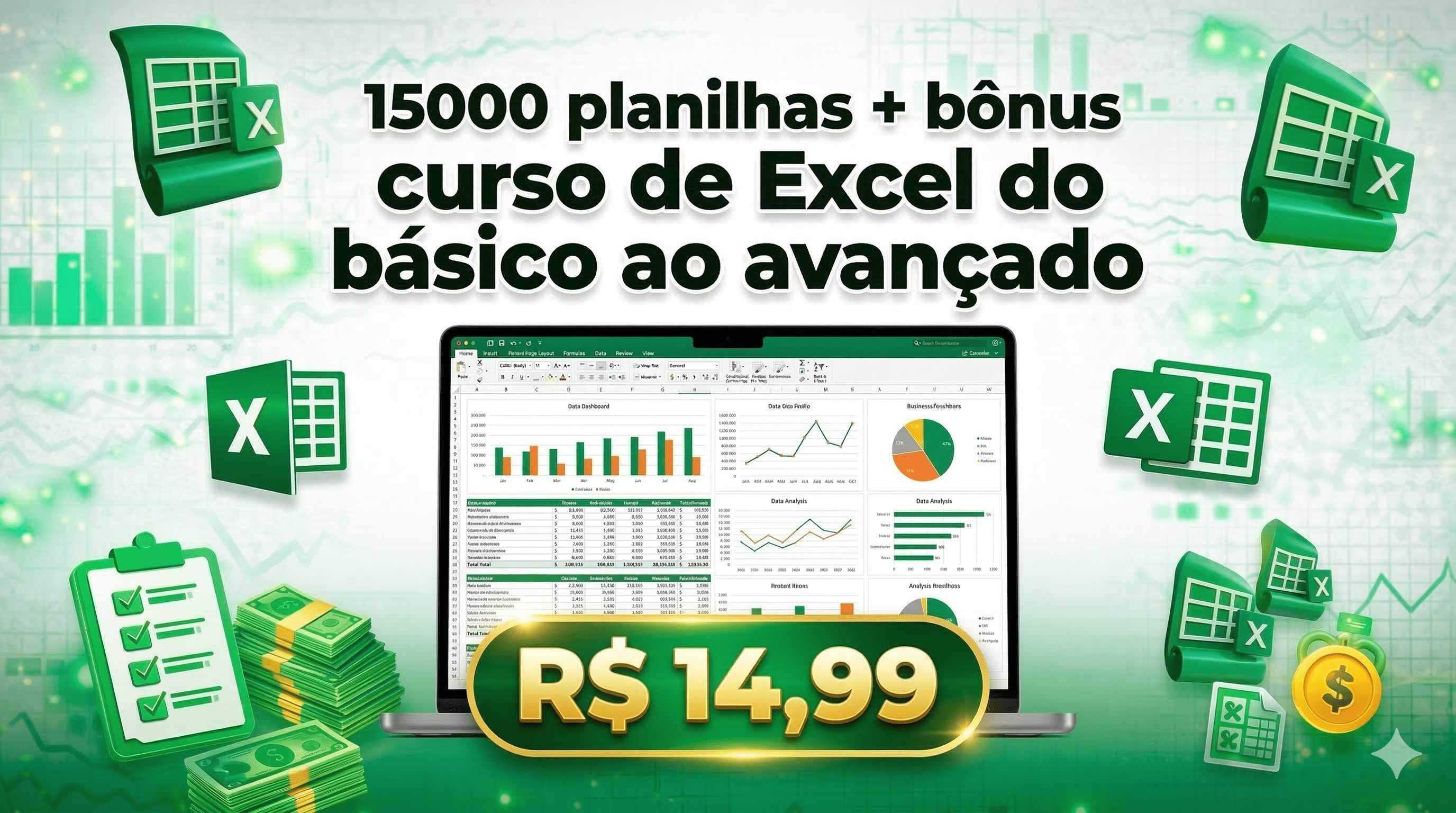 💼 ACESSO TOTAL: 15.000 PLANILHAS + CURSO COMPLETO DE EXCEL (INICIANTE AO AVANÇADO)
