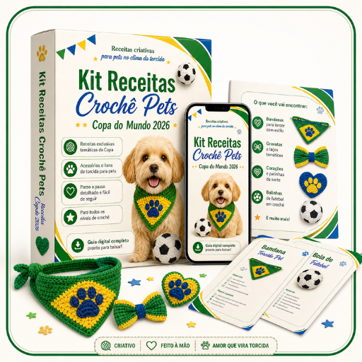 Receitas Crochê Pets - Coleção Copa 2026