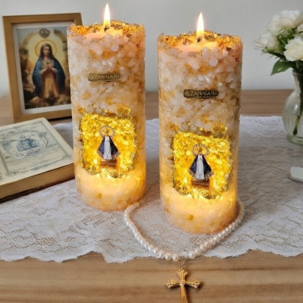 Vela Sagrada Luz Dourada 3un